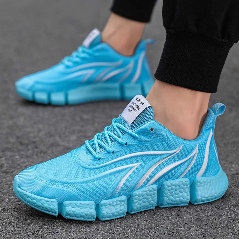 Men Running Shoes Sports Shoes Casual Trainers Mesh Tennis Sneakers Men - Blue EU 40